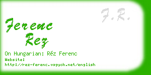 ferenc rez business card
