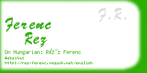 ferenc rez business card